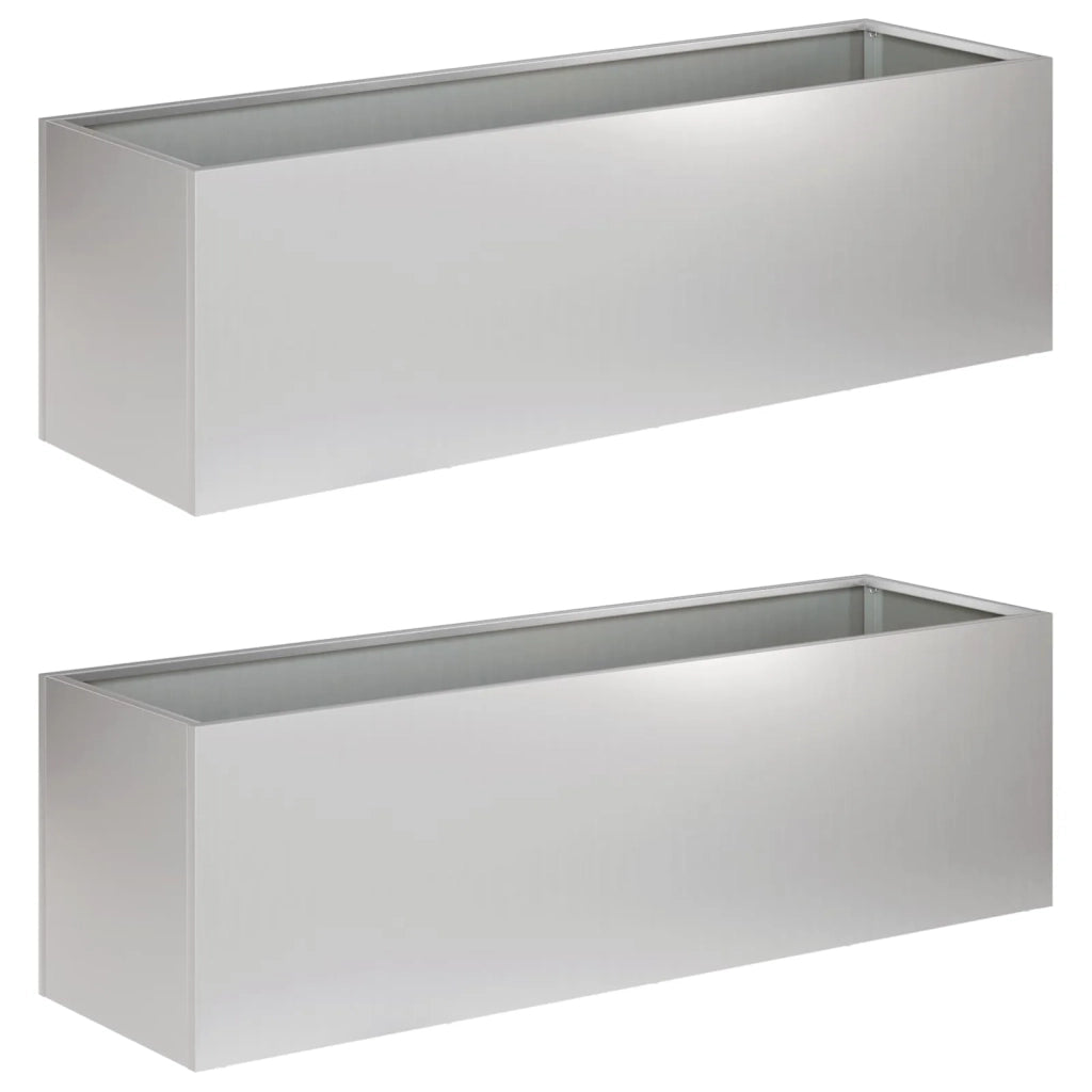 Vaso da giardino 2 pz Argento 80 x 30 x 30 cm Acciaio zincato 8005215