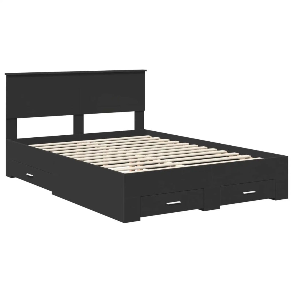 Struttura del letto Nero 140 x 190 cm Legno multistrato 3410896