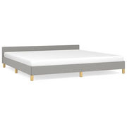 Letto matrimoniale | Letto per adulti | Giroletto senza Materasso Grigio Chiaro 200x200 cm Tessuto