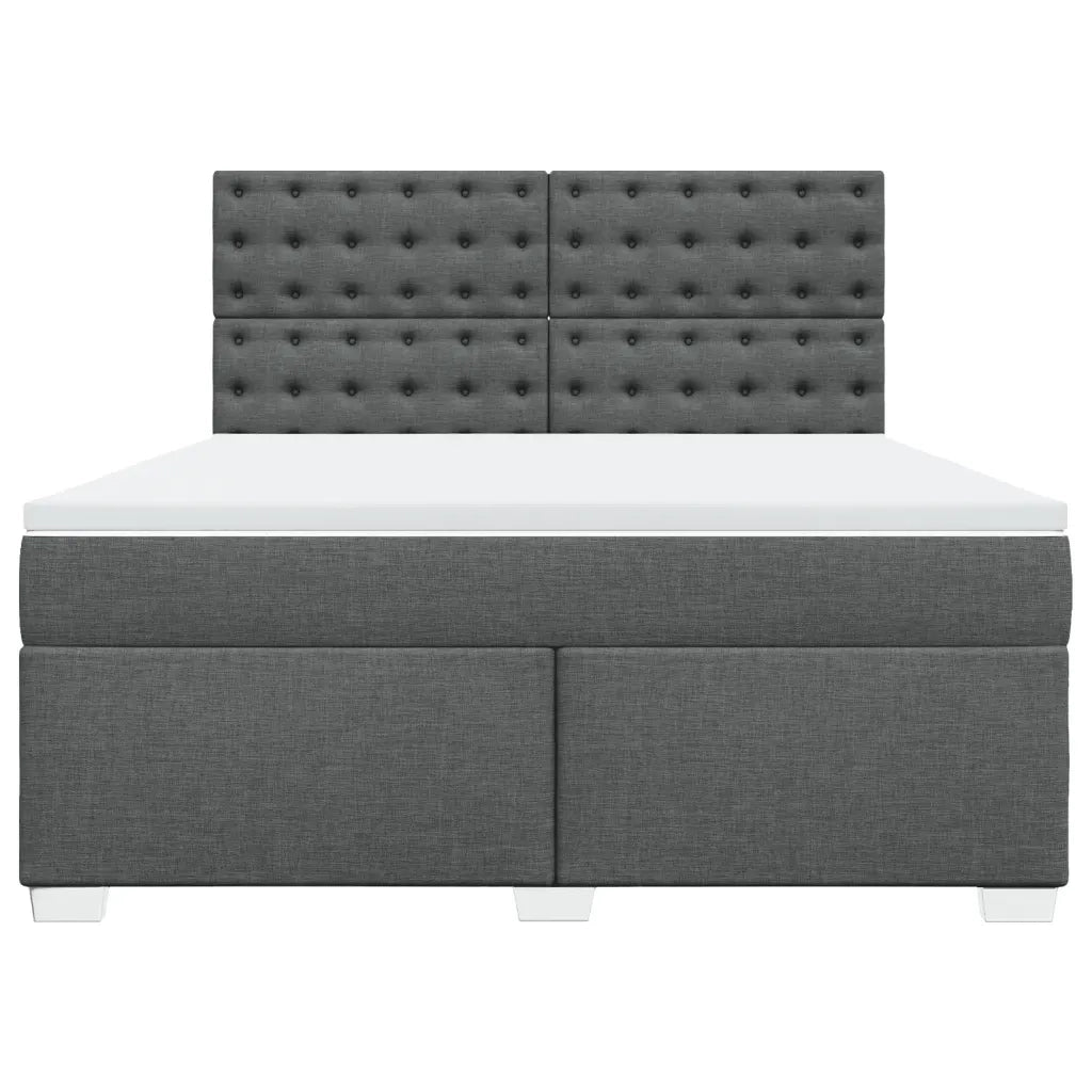 Giroletto a Molle con Materasso Grigio Scuro 180x200 cm Tessuto 3292882