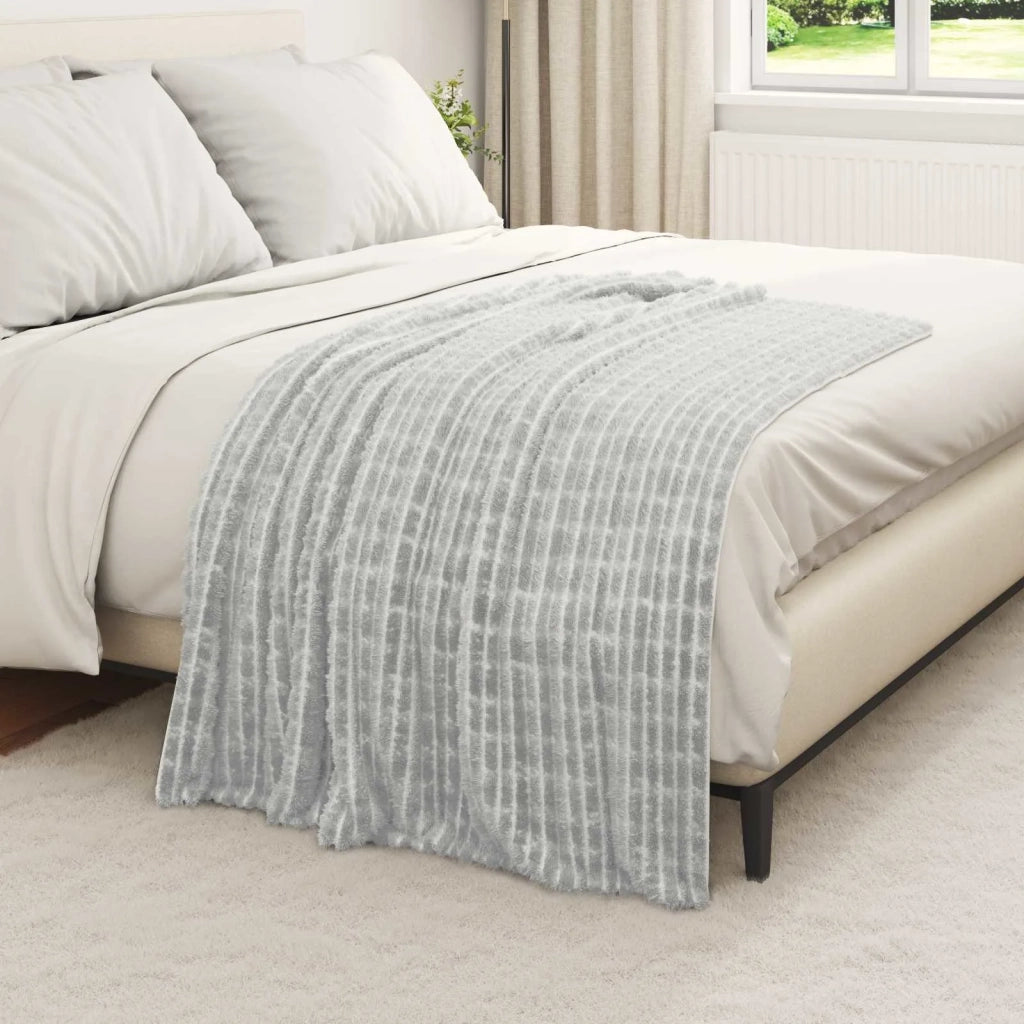 Coperte da Pile 6 pz Grigio 150 x 130 cm Panno