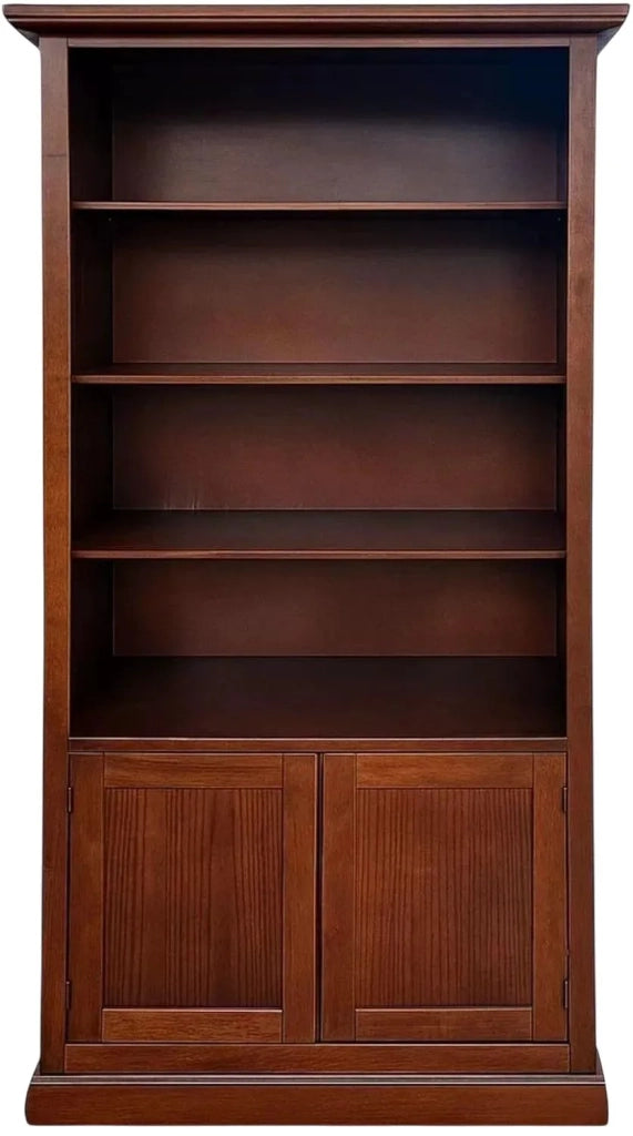 Libreria arte povera 2 ante in legno tinta noce 90x41x186 (386) - Mobili 2G