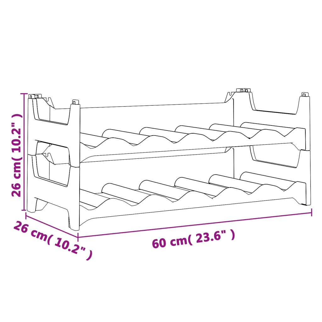 Portabottiglie per 12 Bottiglie in PP Impilabile CFW3056811