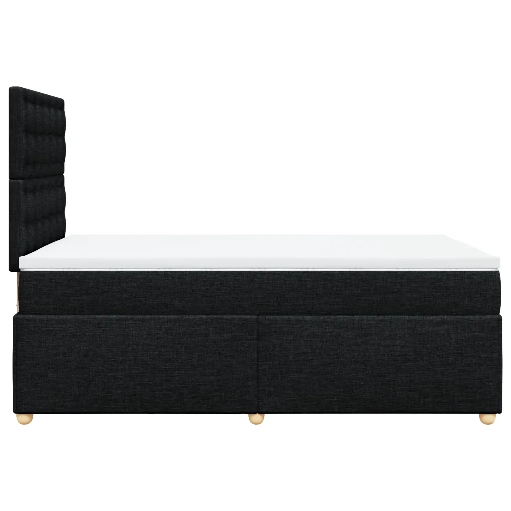 Giroletto a Molle con Materasso Nero 120x190 cm in Tessuto