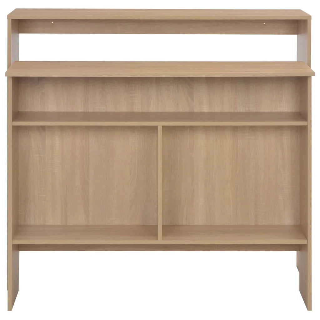 Tavolo alto da bar/bistrot con 2 piani in rovere 130 cm marrone 0902038