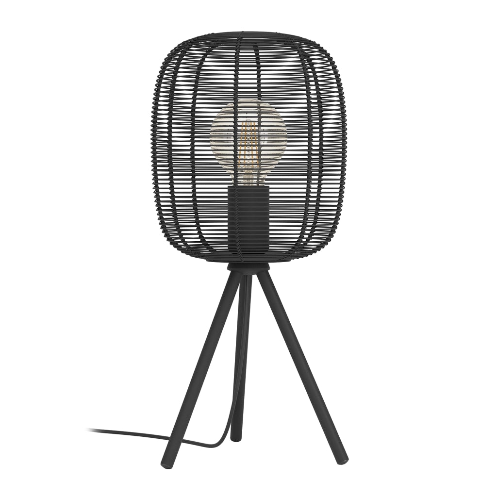 Lampada Da Tavolo Vintage Rinroe Acciaio Nero 1 Luce E27