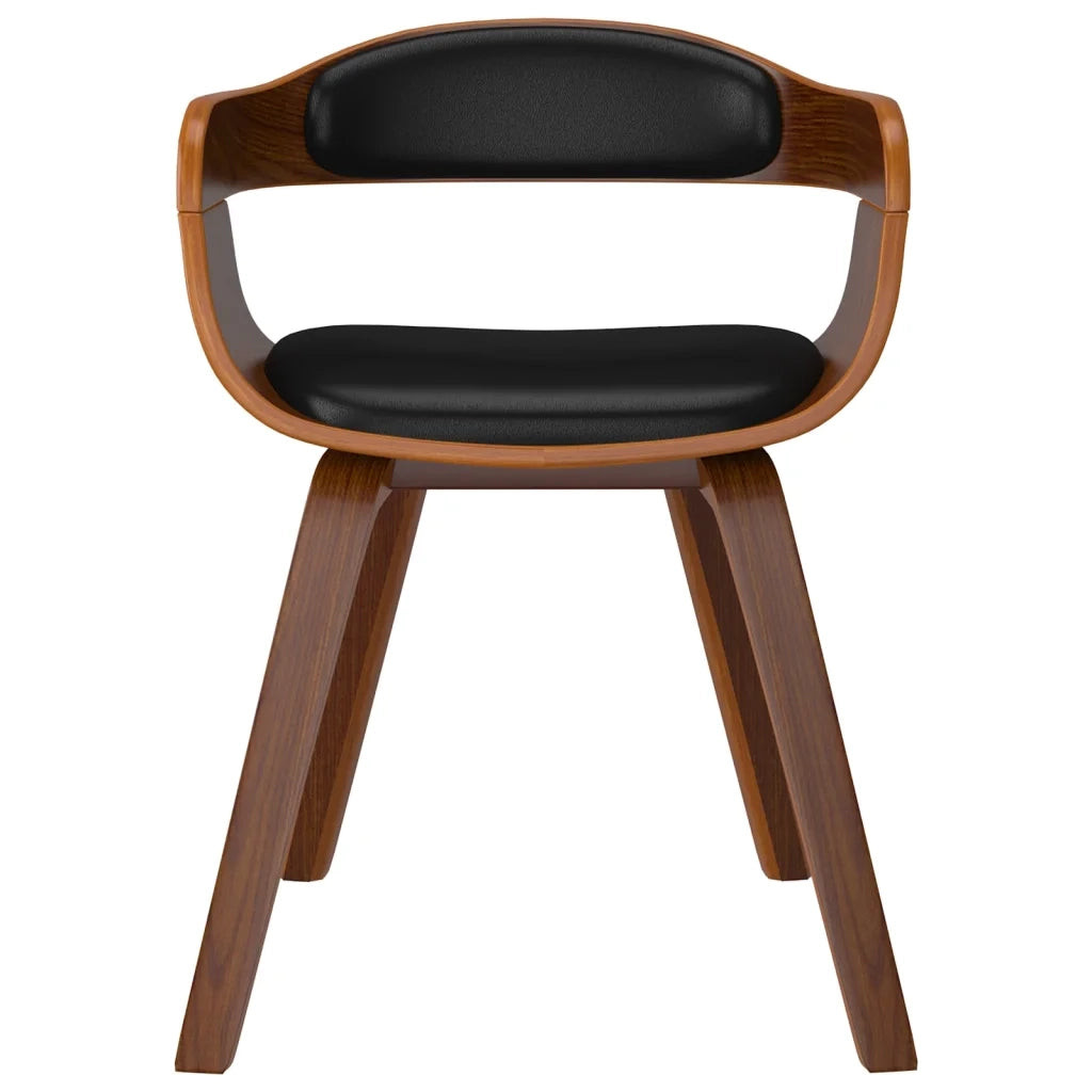 Sedia da Pranzo | Sedie da cucina Nera in Legno Curvato e Similpelle