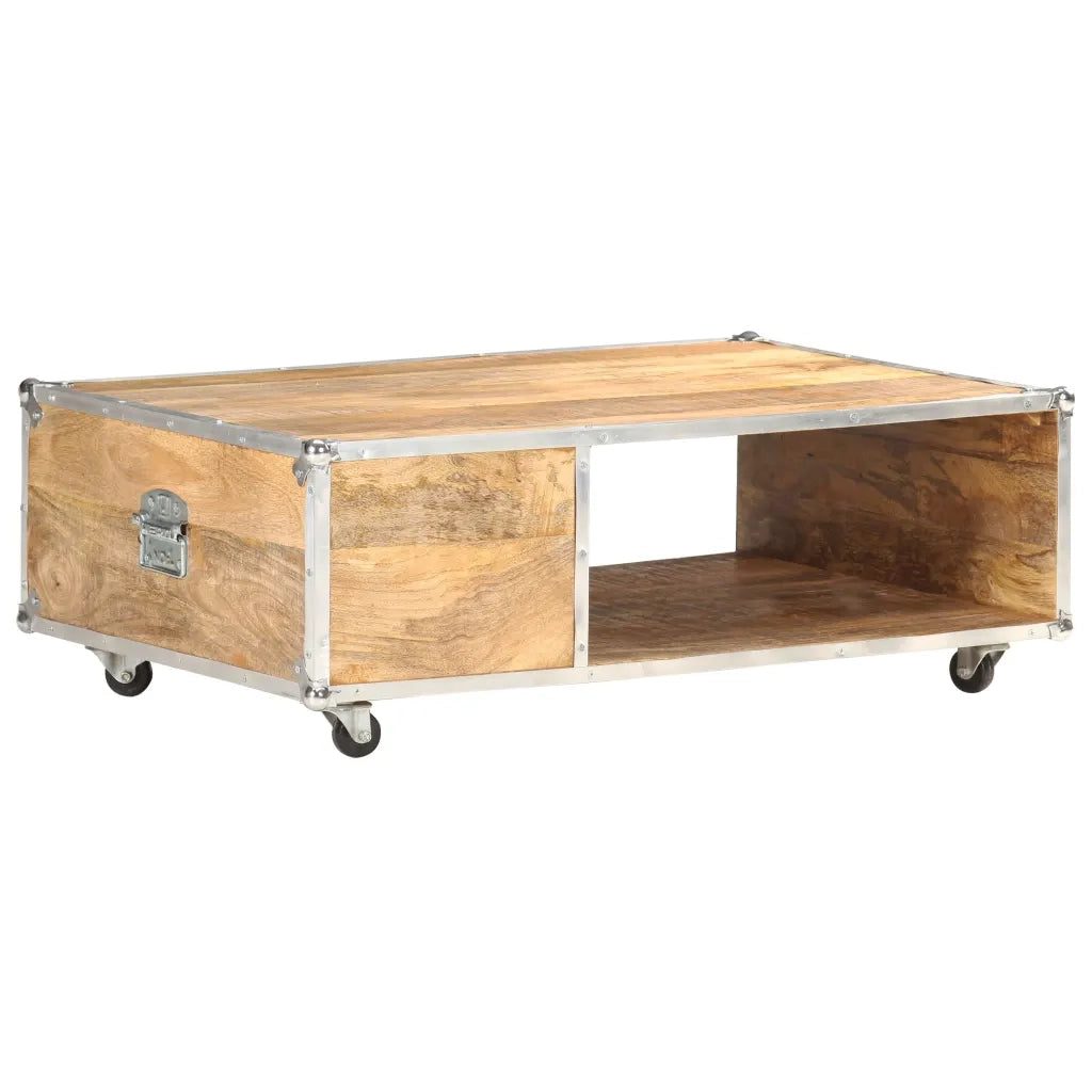 Tavolino da Salotto 89x59x33 cm in Massello di Mango Grezzo 323408