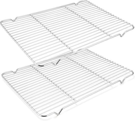Set di 2 Porte frigorifere rettangolari in acciaio inossidabile, dimensioni 42 x 29,2 x 2 cm