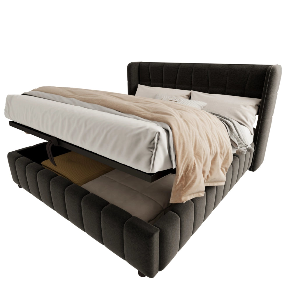 Letto matrimoniale contenitore 180x200 cm grigio