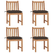 Sedie da Giardino 4 pz con Cuscini in Legno Massello di Teak cod mxl 13570