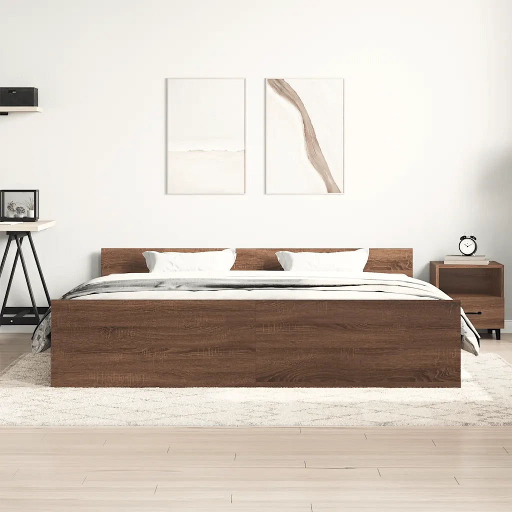 Giroletto con Testiera e Pediera Rovere Marrone 160x200 cm 3203767