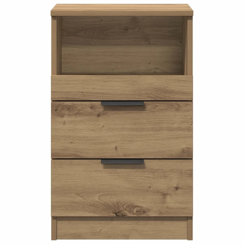 Comodino | Armadio da Notte | Mobiletto da notte Rovere Artigianale 40x36x65 cm in Legno Multistrato