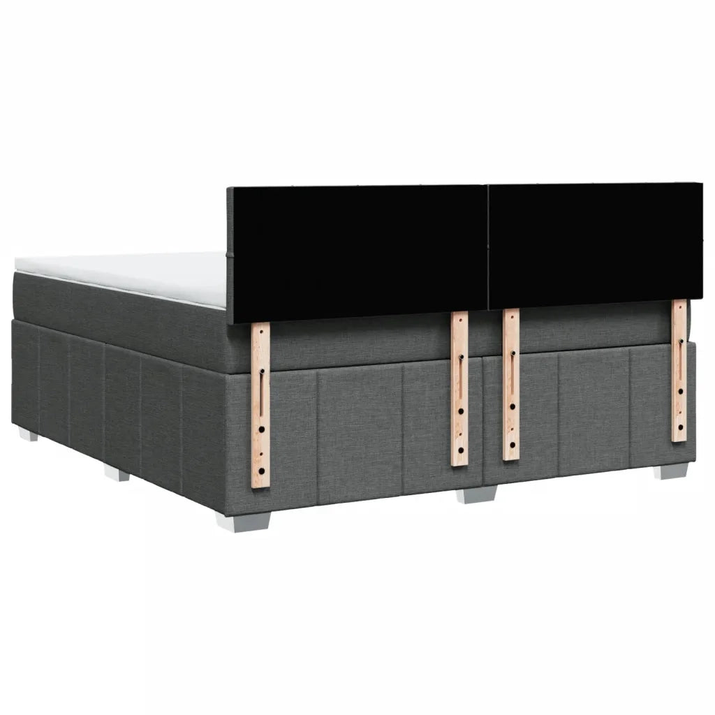 Giroletto a Molle con Materasso Grigio Scuro 180x200 cm Tessuto