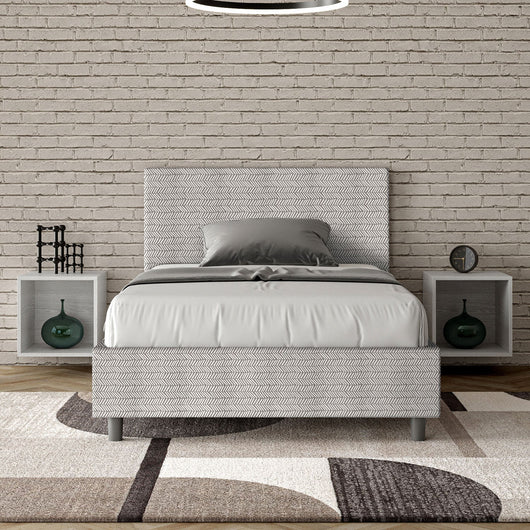 Letto 1 Piazza e Mezzo 120x210 cm con Rete e Contenitore Adele Aragona 1 Bianco