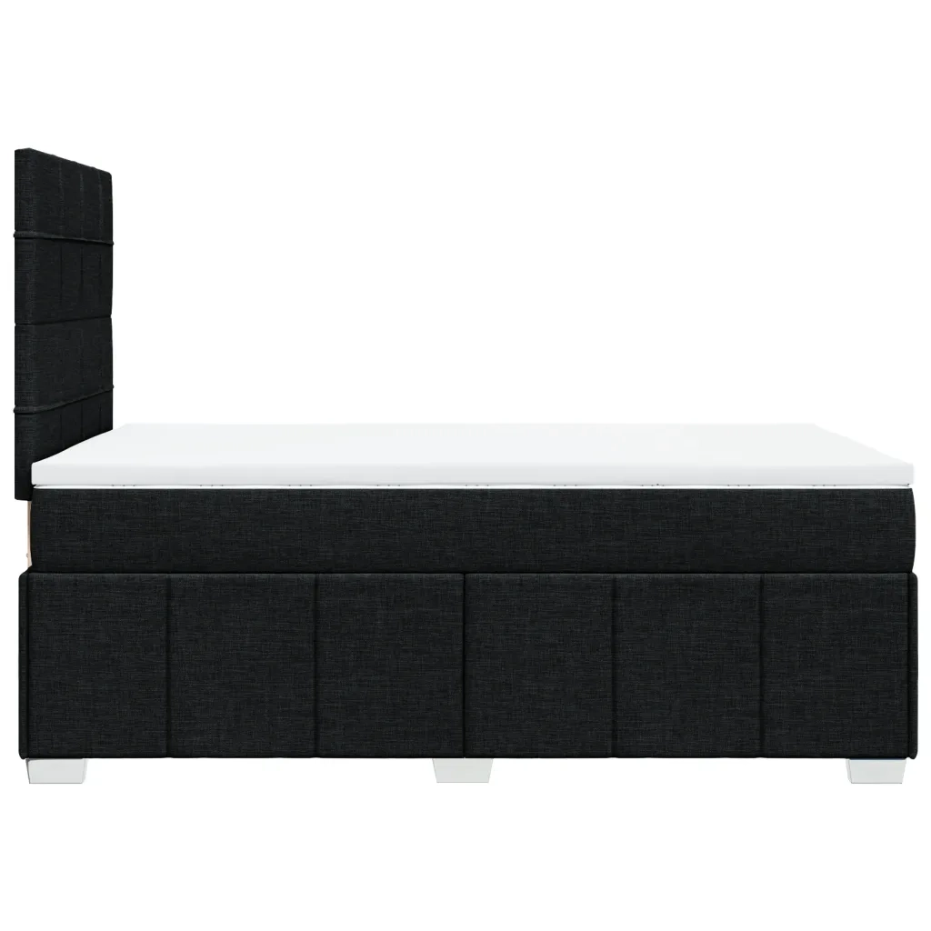 Giroletto a Molle con Materasso Nero 120x200 cm in Tessuto