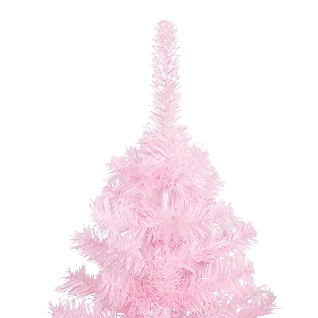 Set Albero Natale Artificiale con LED e Palline Rosa 210 cm PVC  cod mxl 38674