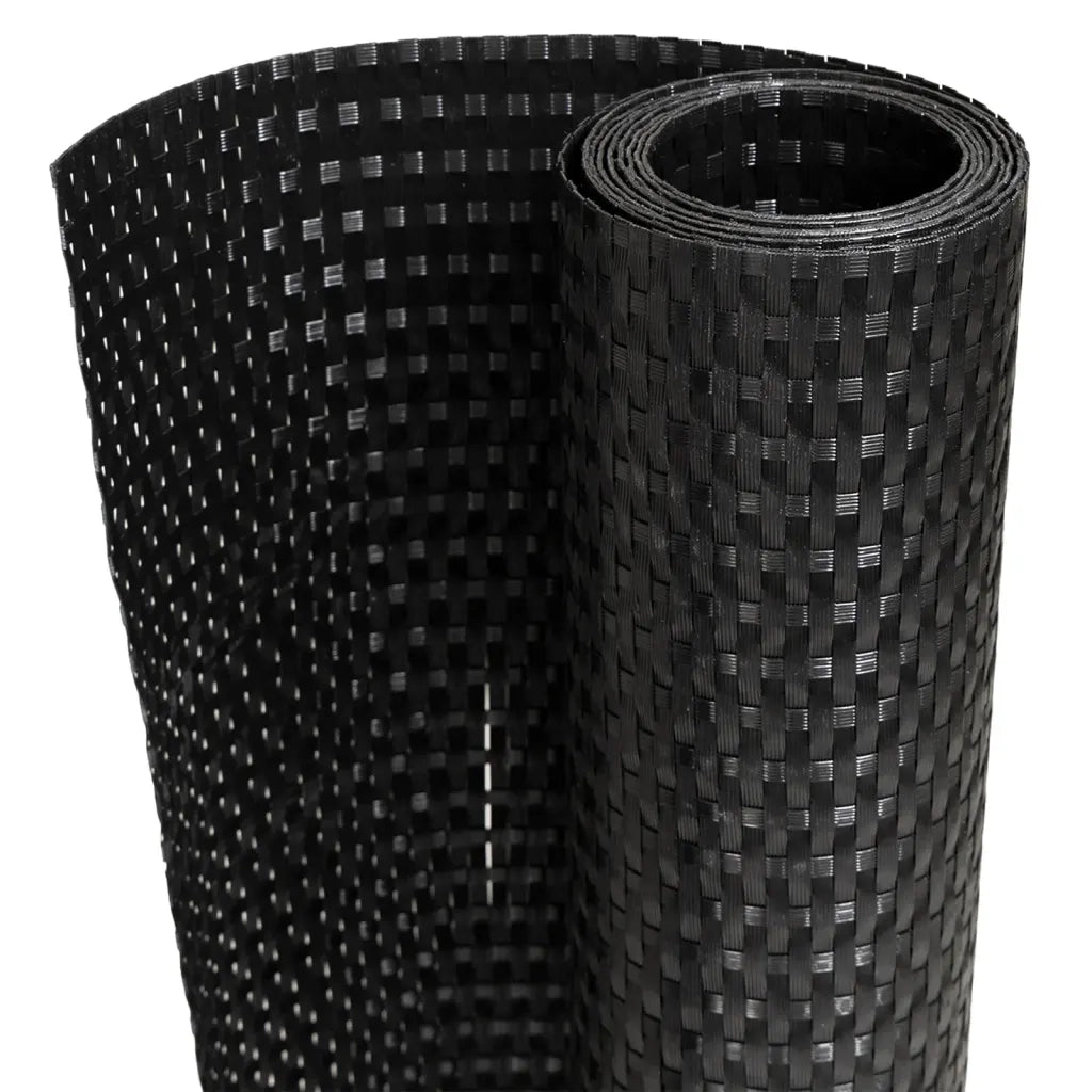 Paravento da Balcone Nero 500x80 cm in Polyrattan