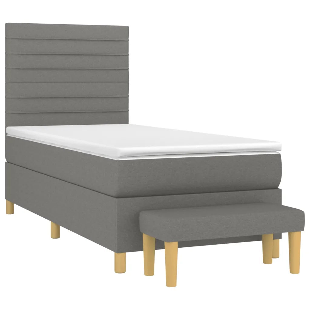 Giroletto a Molle con Materasso Grigio Scuro 80x200 cm Tessuto 3137190