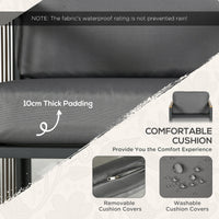 Set Tavolino e 2 Sedie da Giardino  in Acciaio e Rattan Grigio