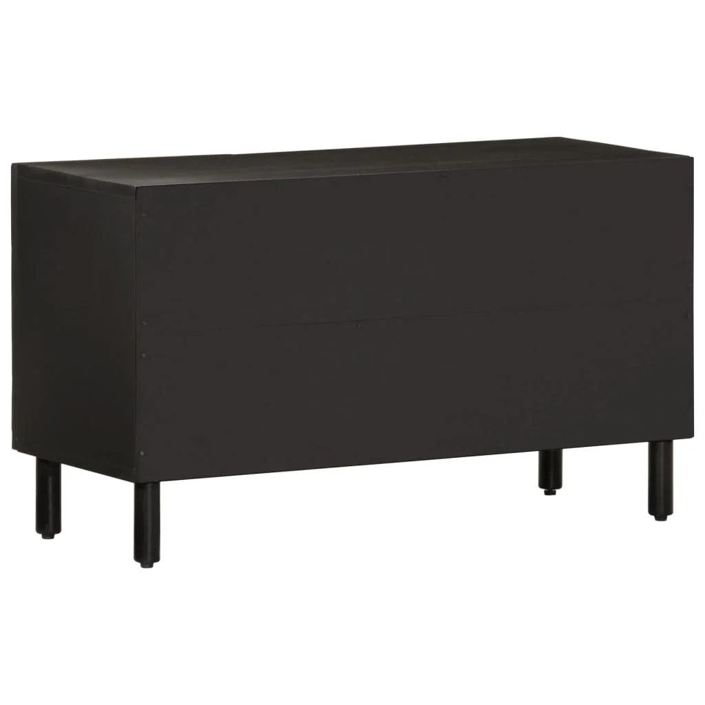 Mobile TV multimediale mensola TV credenza TV sala da pranzo soggiorno camera da letto 80 x 31 x 46 cm legno massello di mango nero 02_0026232
