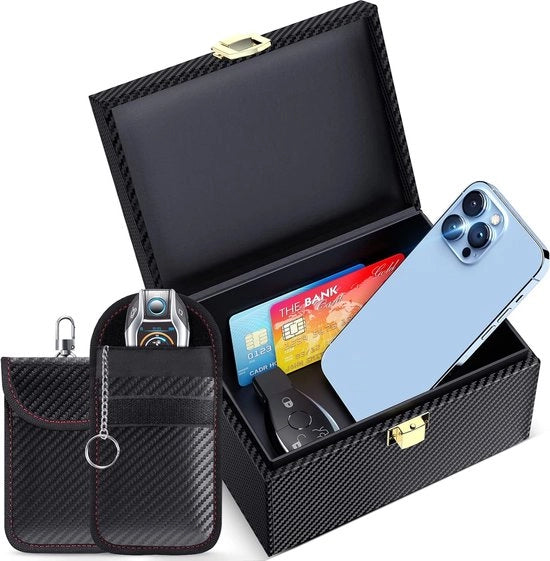 Scatola Faraday - Protezione RFID per Auto - Scatola Faraday per Chiavi di Auto - Scatola Faraday - Borsa Faraday