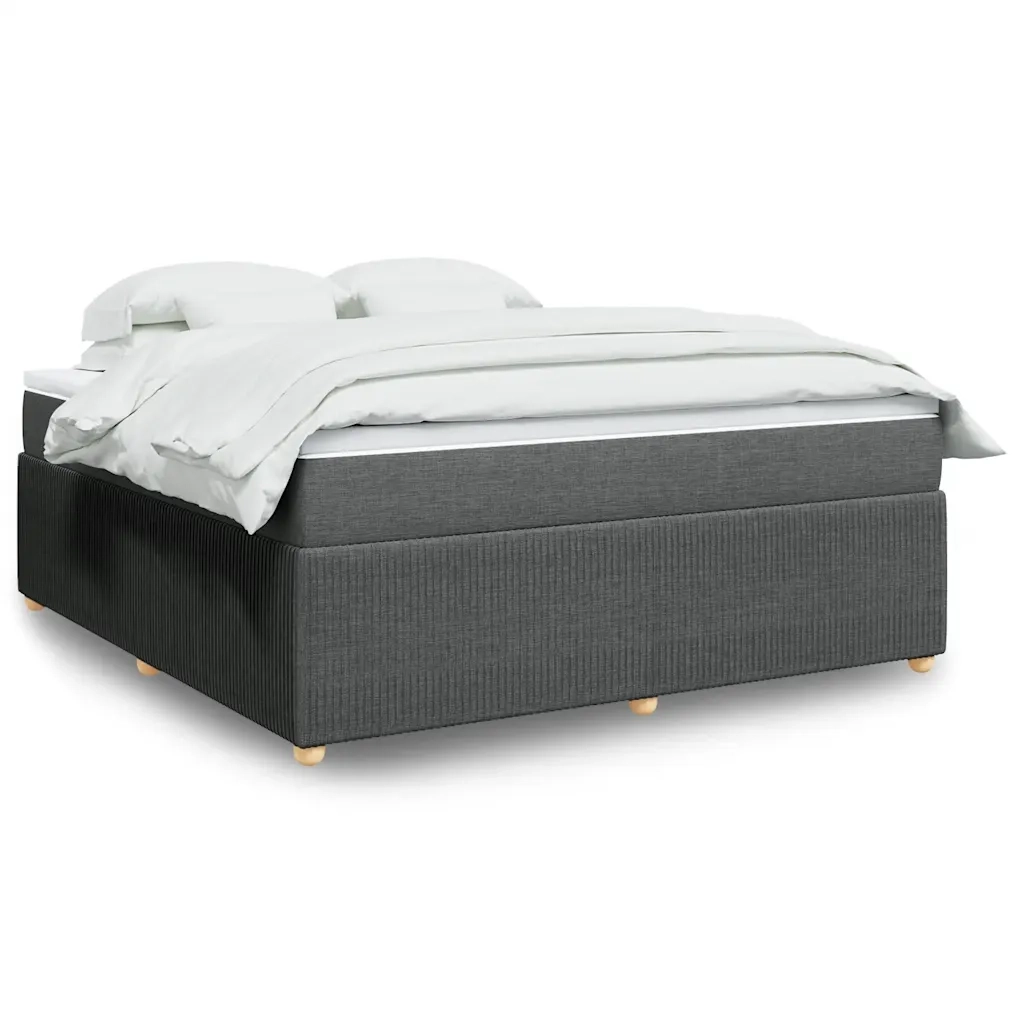 vidaXL Giroletto a Molle con Materasso Grigio Scuro 180x200 cm Tessuto