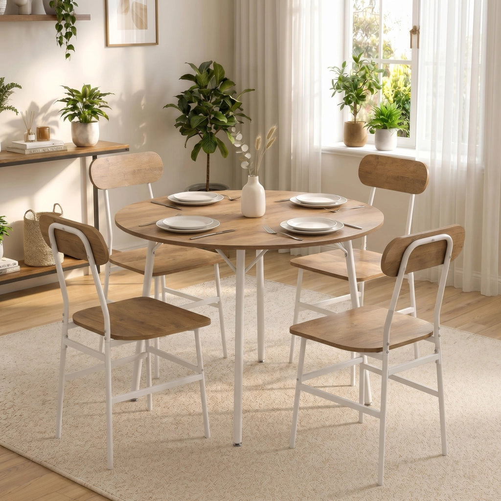 Tavolo da pranzo allungabile con sedie ¨C Minimal ¨C Legno, metallo, 4 persone