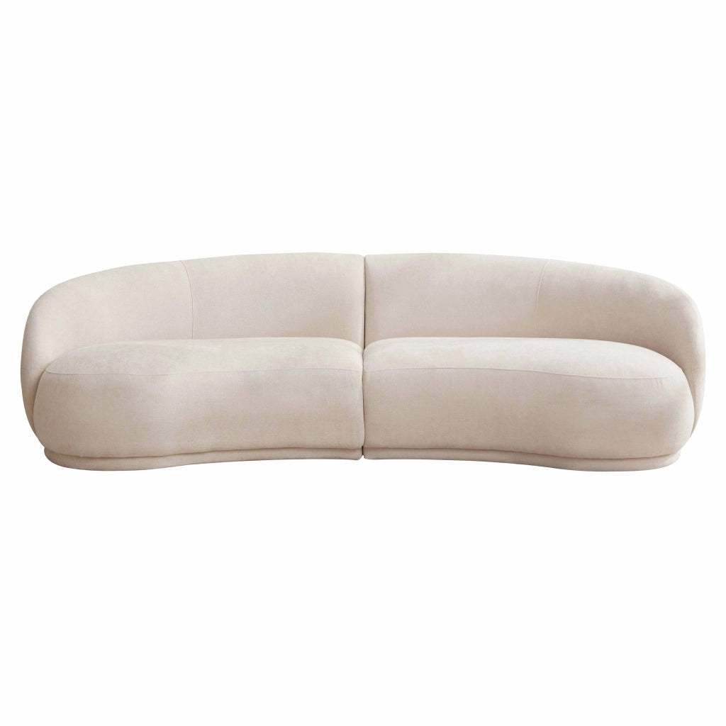 Divano in tessuto beige a 3 posti L 266 cm