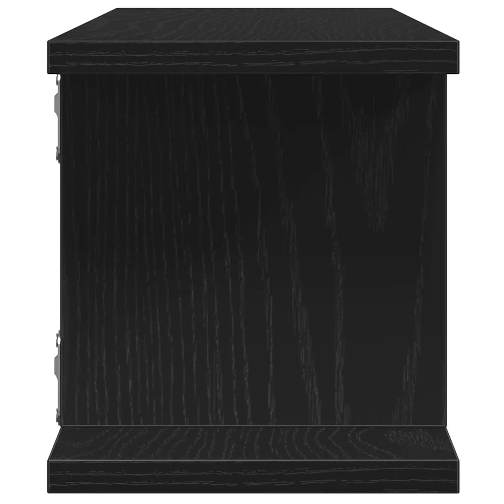 Mensole da Parete 2 pz Rovere Nero 75x18x20 cm in Truciolato