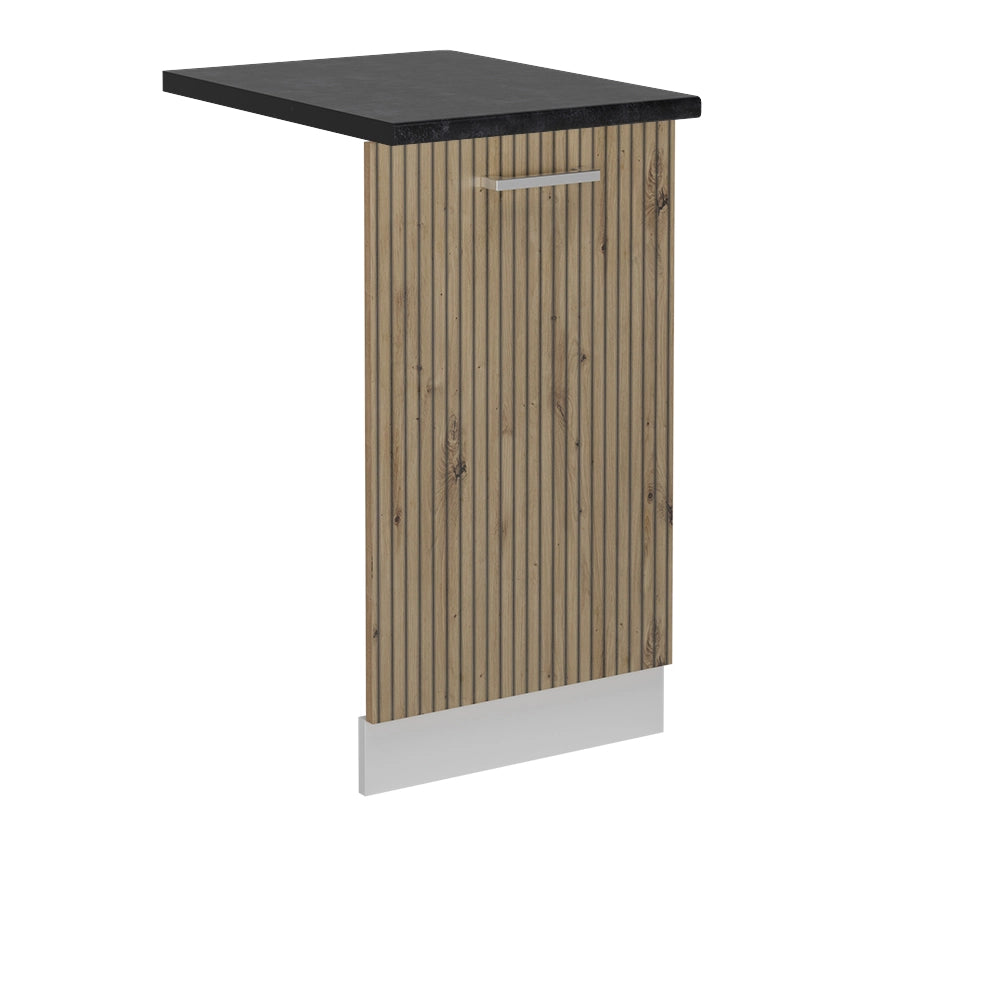 Pannello frontale della lavastoviglie R-Line Rovere artigianale/Bianco 45 cm, PL Antracite Vicco
