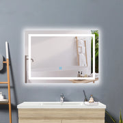 AICA IT Specchio Da Bagno Rettangolare Da 150x80cm con LED, Antiappannamento, 3 Temperature Colore