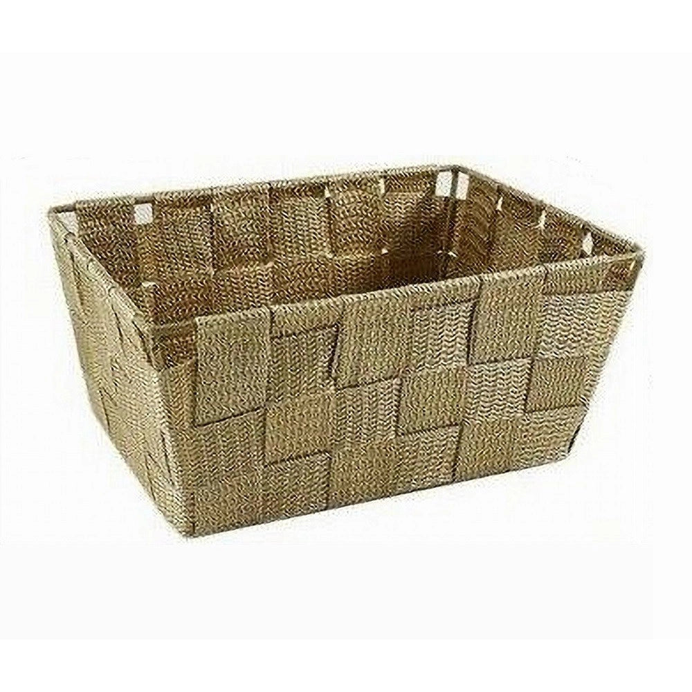 Trade Shop - Porta Oggetti Multiuso Organizer Bagno Camera Cucina Tessuto Beige 19x14x9cm 79009 -
