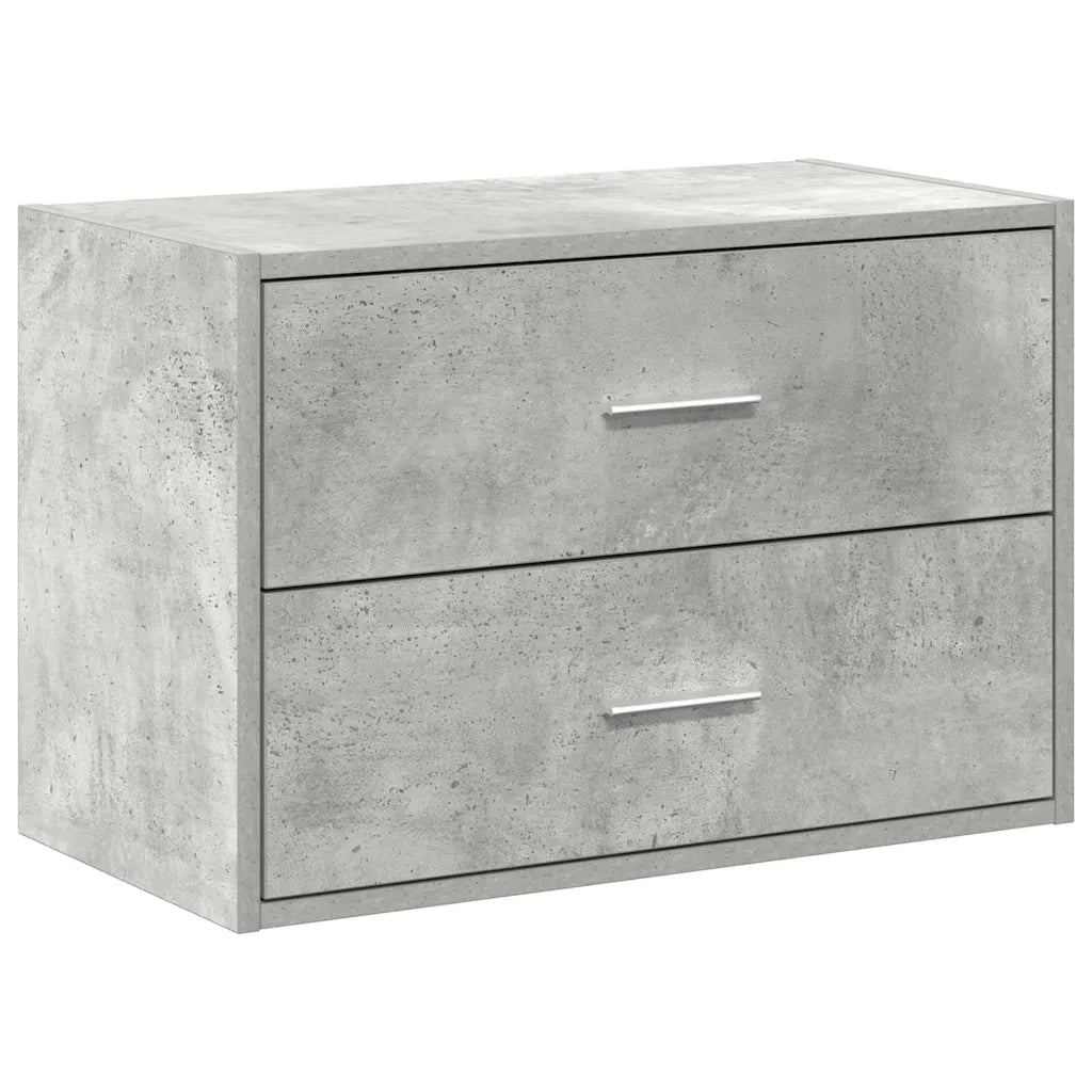 Armadio con 2 Cassetti Grigio Cemento 60x31x40 cm in Truciolato CFW1436423