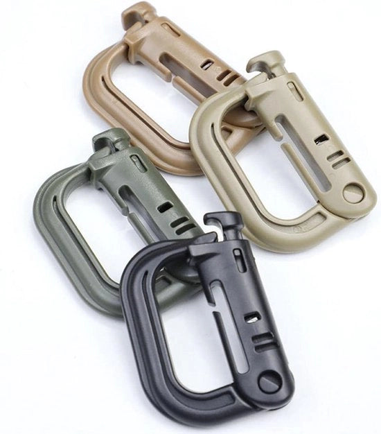 Pacchetto Premium di 8 Grimloc Multifunzionali con Chiusura a Karabina - Clip per Rappresentanza Tattica - Cintura Tattica con Chiusura a Karabina