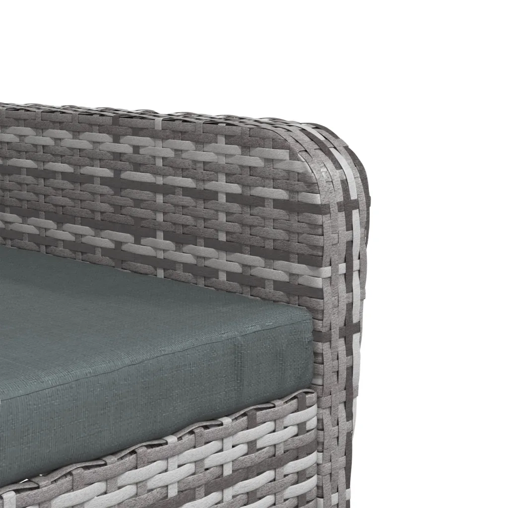 Poltrona da Giardino con Poggiapiedi Grigia in Polyrattan CFW4480342