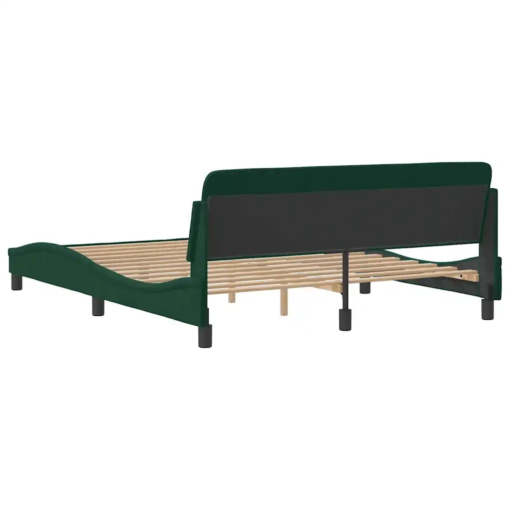 Giroletto-Struttura Letto Dover Verde Scuro 160x200 cm in Velluto