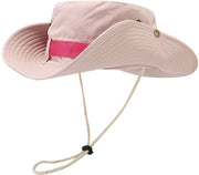 Cappello da sole, protezione respirante Cappello da pesca Larga fascia Cappello da safari Cappello a maglia respirante per campeggio, escursioni, viaggi - Rosa