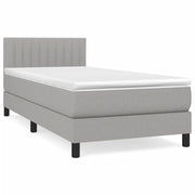 Letto singolo | Letto per adulti | Giroletto a Molle con Materasso Grigio Chiaro100x200 cm Tessuto