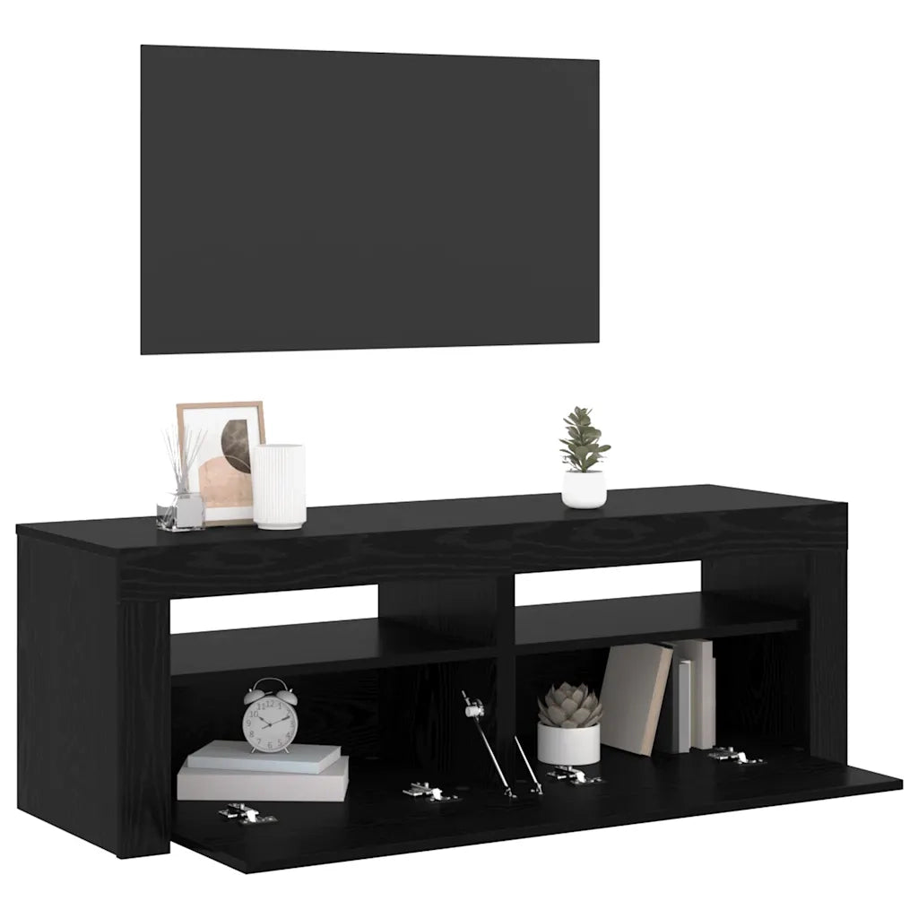 vidaXL Mobile Porta TV con LED Rovere Nero 120x35x40 cm Multistrato