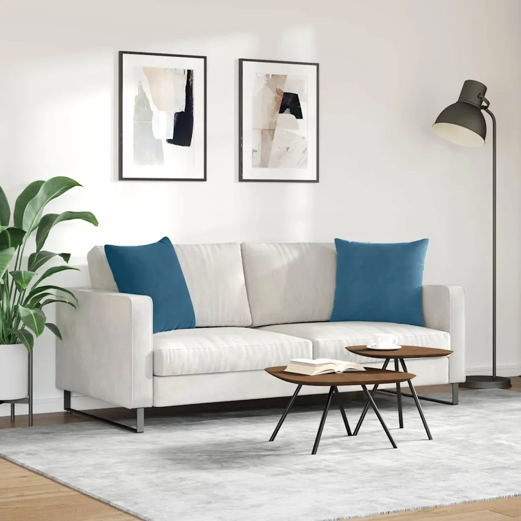 Cuscini da Divano 2 pcs Blu 50 x 50 cm Tessuto in Cords