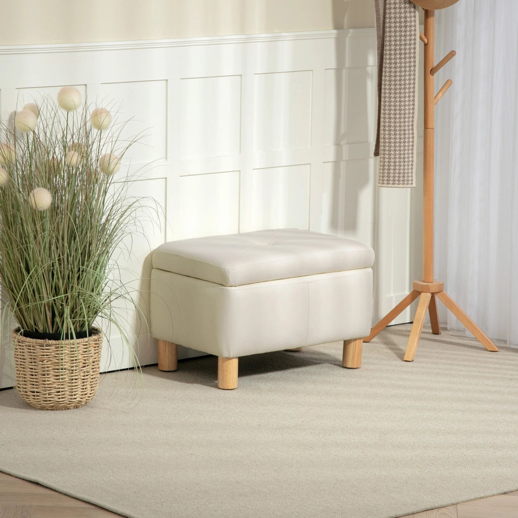 Cassettiera imbottita in similpelle ¨C Minimal ¨C 60x38x40 cm Crema