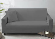 Copridivano Antimacchia Elasticizzato Penisola Componibile Tinta Unita Modello Perfetto - 4+4 - Grigio Scuro