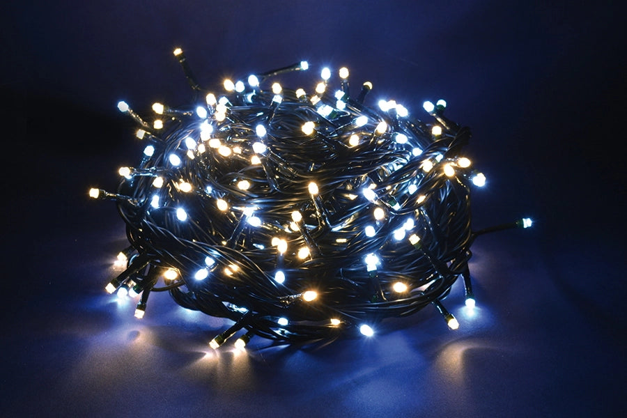 Luci di Natale Led a Luce Calda Fredda Bianca da Esterno Interno Addobbi Albero Temperatura di colore: Luce Bianca/Calda, Numero Led: 500