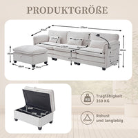 Divano 2 posti moderno - Xylo - Chenille, USB, memory foam, beige