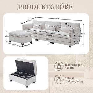 Divano 2 posti moderno - Xylo - Chenille, USB, memory foam, beige