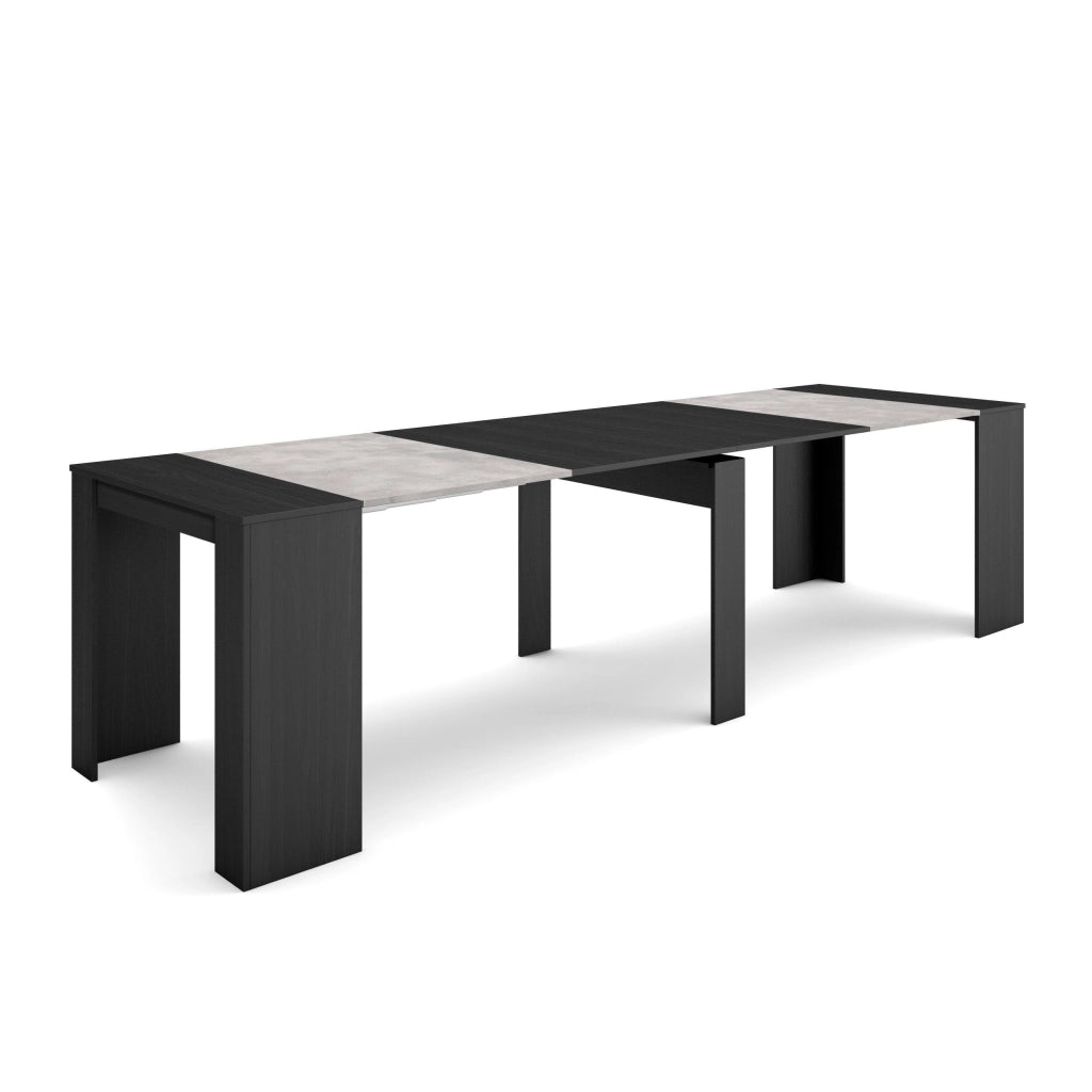 Consolle allungabile, 302x90x77cm, Per 14 persone, Tavolo da pranzo, grigio cemento RF2656