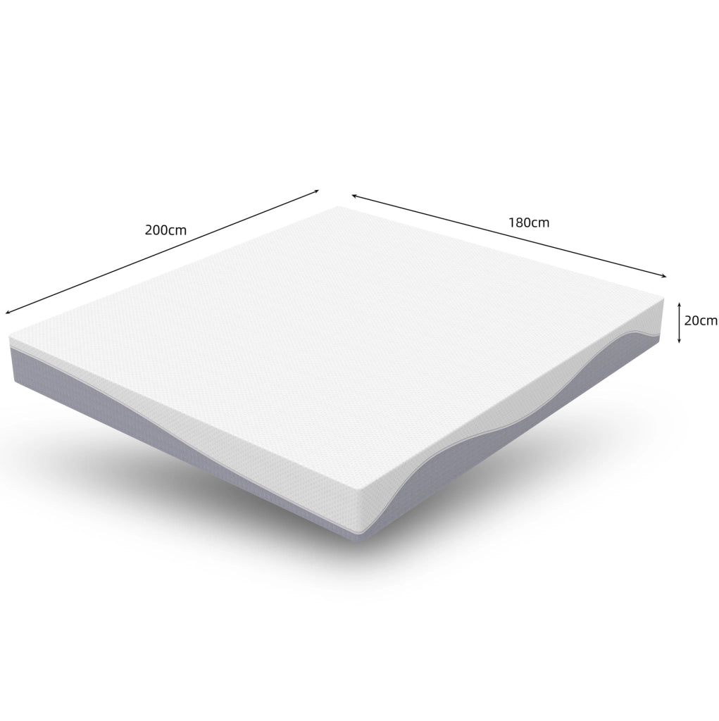 Materasso in schiuma reversibile H3/H4 con rivestimento sfoderabile bianco e grigio