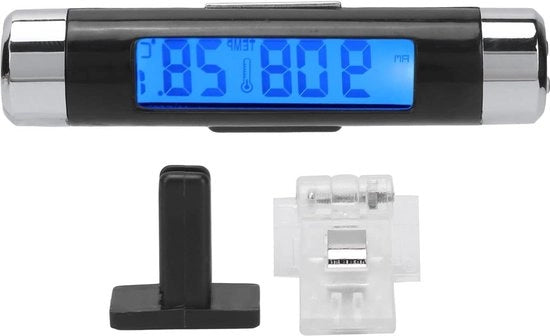 Termometro Display 2-in-1 Auto Dashboard Nero schermo Blu Sfondo illuminazione LED Calendario Orologio Termometro Digitale.