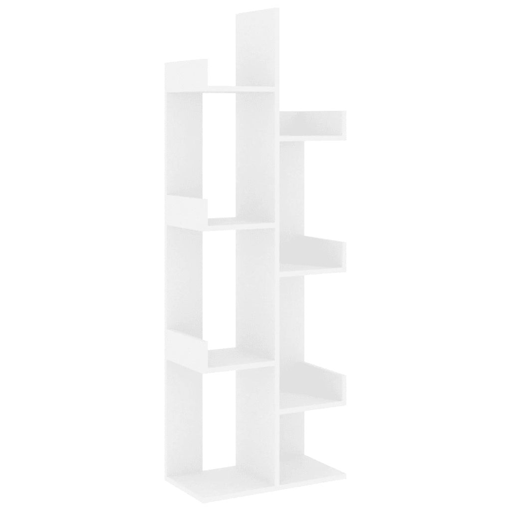 Libreria-Scaffale per Libri-Mobile di Stoccaggio Bianca 48x25,5x140 cm in Truciolato